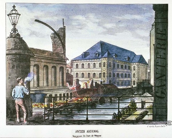 Lille : Ancien arsenal, vue prise du Pont de Weppes, d’après Duponchelle